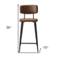 28" Brown and Black Iron Bar Chair
