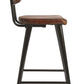 28" Brown and Black Iron Bar Chair