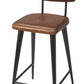 28" Brown and Black Iron Bar Chair