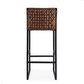 28" Brown and Black Leather and Iron Bar Chair