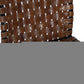 28" Brown and Black Leather and Iron Bar Chair