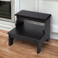 18" Dark Brown Solid and Manufactured Wood Footstool