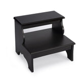 18" Dark Brown Solid and Manufactured Wood Footstool