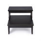 18" Dark Brown Solid and Manufactured Wood Footstool