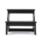 18" Dark Brown Solid and Manufactured Wood Footstool