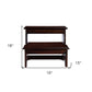 15" Dark Brown Solid Wood and Solid and Manufactured Wood Backless Bar Chair