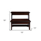 15" Dark Brown Solid Wood Step Stool