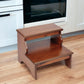 15" Brown Solid Wood and Solid and Manufactured Wood Backless Bar Chair