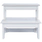 18" White Wood Footstool