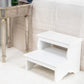 18" White Wood Footstool