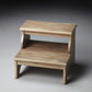 15" Natural Solid Wood and Solid and Manufactured Wood Backless Bar Chair