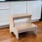 15" Natural Solid Wood and Solid and Manufactured Wood Backless Bar Chair