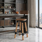 28" Brown and Natural Solid Wood and Iron Bar Chair