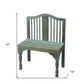 30" Blue Solid Wood Garden Patio Bench