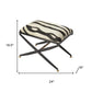 24" Black And White Cotton Blend And Black Ottoman