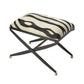 24" Black And White Cotton Blend And Black Ottoman