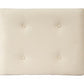 26" Ivory Cotton and Brown Tufted Ottoman
