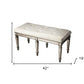 42" Silver Upholstered 100% Cotton Entryway Bench