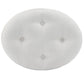 24" Cream Linen And Silver Metallic Round Ottoman