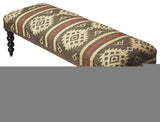 48" Brown Upholstered Wool Southwest Distressed Bench