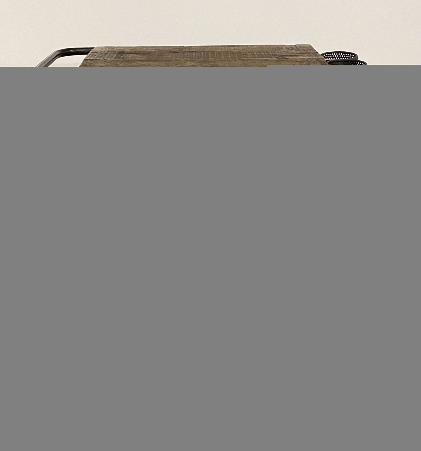 Rolling Rustic Black And Natural Bar Cart