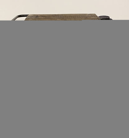 Rolling Rustic Black And Natural Bar Cart