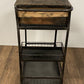 Rolling Rustic Black And Natural Bar Cart