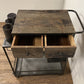 Rolling Rustic Black And Natural Bar Cart