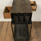 Rolling Rustic Black And Natural Bar Cart