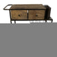 Rolling Rustic Black And Natural Bar Cart