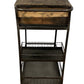 Rolling Rustic Black And Natural Bar Cart