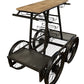 Rustic Black Rail Car Bar Cart