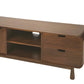 50" Brown Solid Wood Enclosed and Open Storage TV Stand