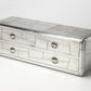59" Silver Solid Wood Enclosed and Open Storage TV Stand