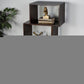 48" Dark Brown Wood Three Tier Bookcase