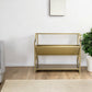 32" Gold Iron and Metal Two Tier Bookcase