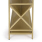 32" Gold Iron and Metal Two Tier Bookcase