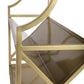 32" Gold Iron and Metal Two Tier Bookcase