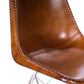 19" Brown and Silver Faux Leather Side Chair
