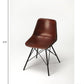 21" Brown and Black Faux Leather Side Chair