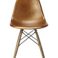 18" Brown and Copper Faux Leather Side Chair