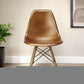 18" Brown and Copper Faux Leather Side Chair