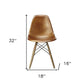 18" Brown and Copper Faux Leather Side Chair