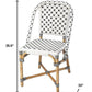 21" Black And White Woven Faux Rattan Outdoor Dining Chair