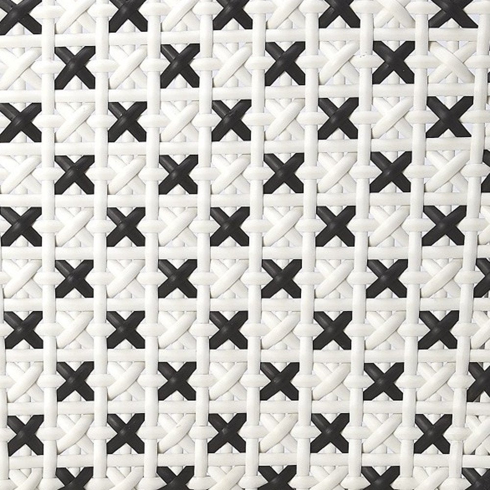 White And Brown Faux Rattan Dining Chair