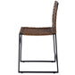 17" Brown and Black Faux Leather Side Chair