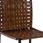 17" Brown and Black Faux Leather Side Chair