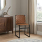 17" Brown and Black Faux Leather Side Chair