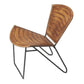 23" Brown and Black Leather and Iron Striped Side Chair
