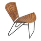23" Brown and Black Leather and Iron Striped Side Chair